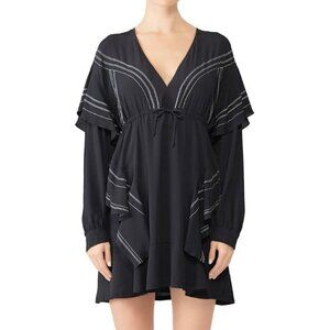 Iro  Nine  Black Silk Blend Long Sleeve Dress, size‎ 36 EU/S